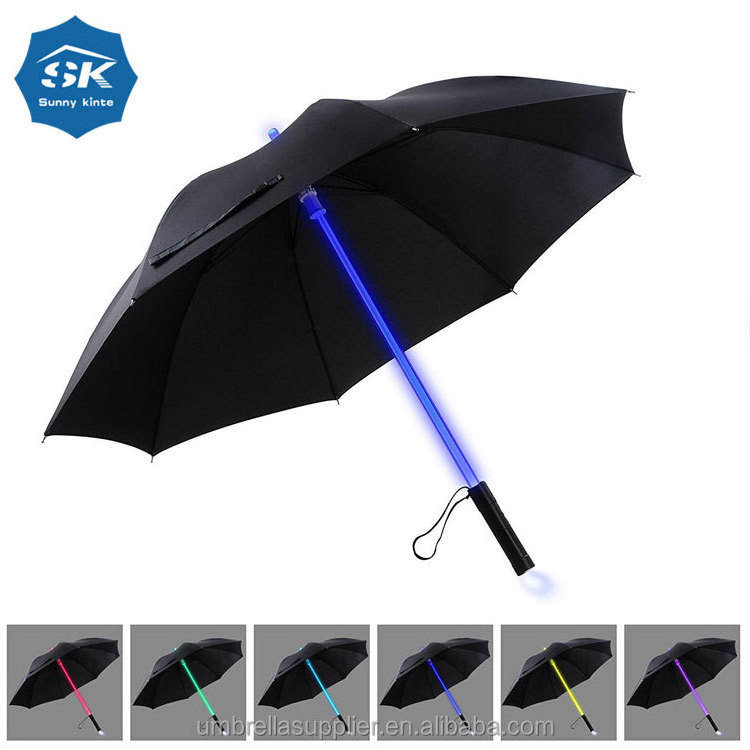 Wholesale high quality custom led umbrella flashlight umbrella with led handle light