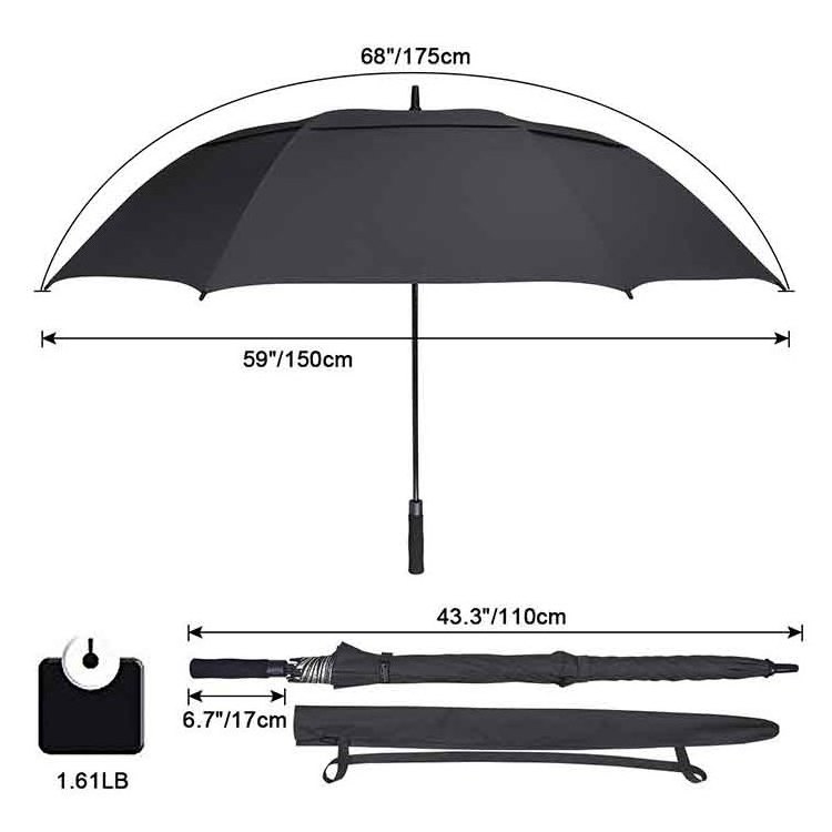 Promotion 68 Inch Large Size Custom Printed Golf Umbrella With Custom company Logo