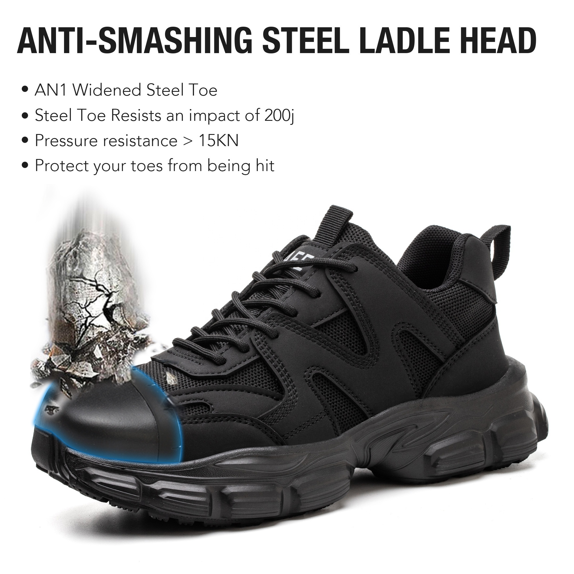 breathable flying knit light weight steel toe anti-static protect safety toe anti-smash hot sale safety shoes