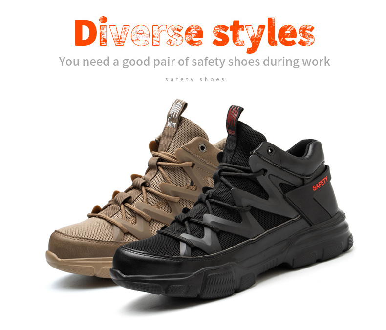 Hot Selling Steel Toe wear Resistant Hiking Sports anti-smashing lightweight Safety Shoes Work For Men