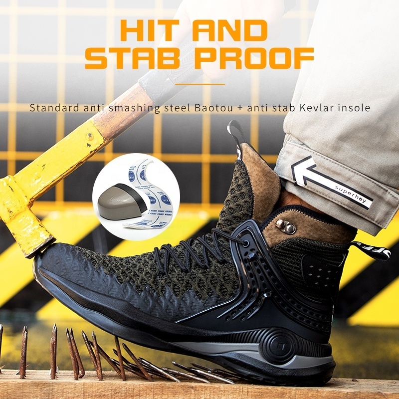 Steel Toe Shoes for Men Safety Work Shoes Indestructible Steel Toe Sneakers Puncture Proof Slip Resistant