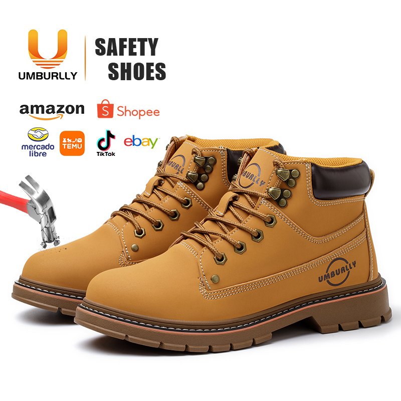 Safety shoe boots Comfortable soft and lightweight pure leather and slip resistant  and ISO supports OEM/ODM