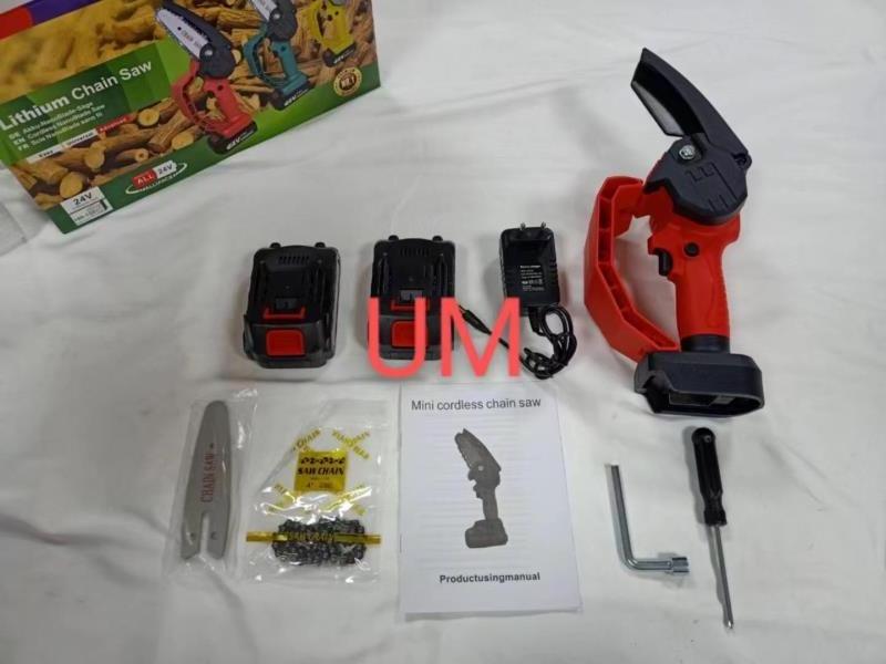 UM New 4 Inch 24V Mini Electric Saw Chainsaw high quality Cordless Power Chain Saws Wood Cutters with Parts Mini Chainsaw Will