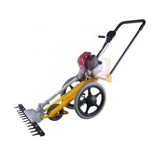 UM 4 Stroke Hand Push Gasoline Scythe Mower wholesale hand push garden 140F gasoline powered lawn mower for grass cutting