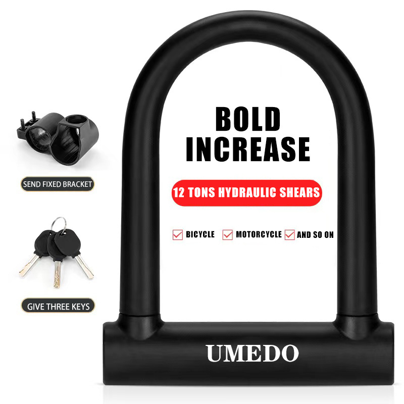 UMEDO Source factory u lock hard steel bike Wheel Lock 3 Keys Anti-theft Safety Motorcycle Scooter Cycling Lock Accessories