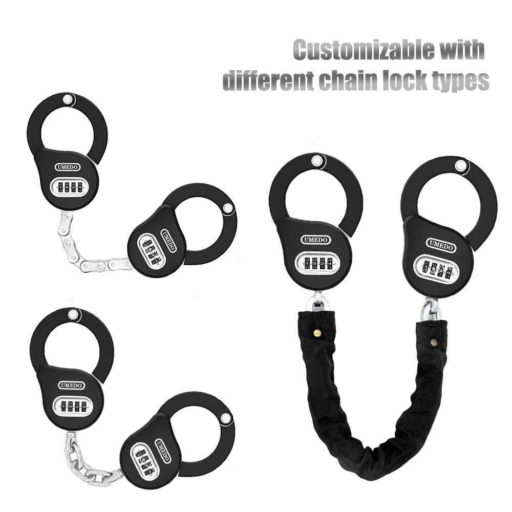 UMEDO Portable Anti Theft Foldable Bicycle password Lock throttle lock Frame Bicycle handcuff chain Lock with Key