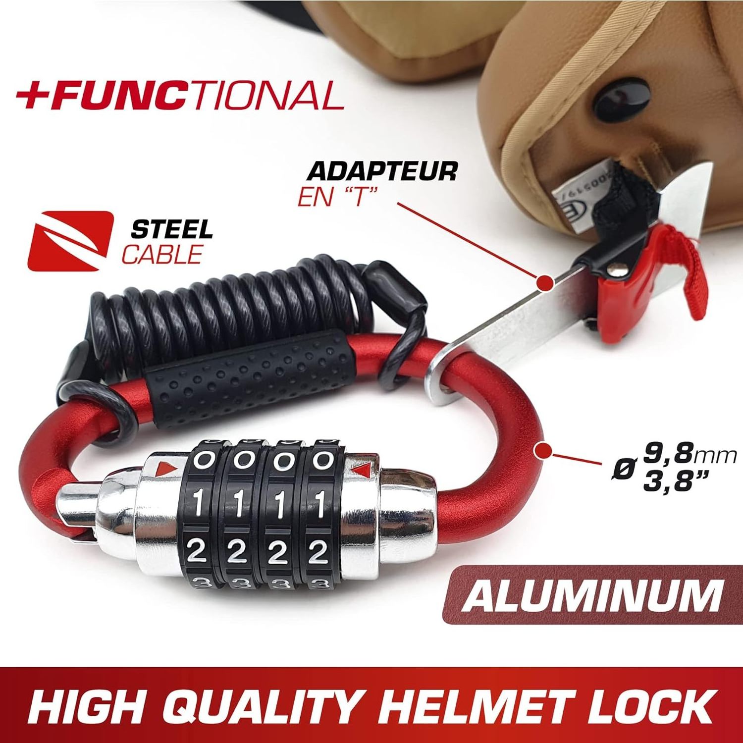 Disc brake cable lock safety wire spring reminder rope bicycle scooter motorcycle luggage helmet lock