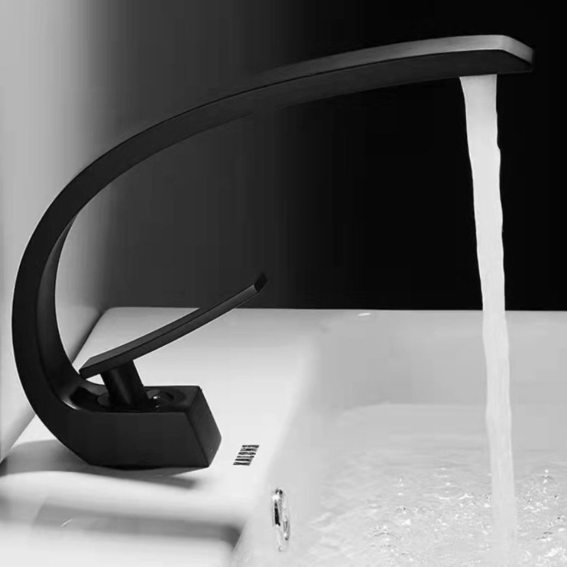 Gold bath swan basin C bend hot and cold Polished water bidet tap faucet