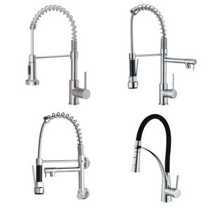 Brass Stainless Steel Brushed Black  Pull Down Kitchen Sink Faucets Pull Out Spring Kitchen Faucets