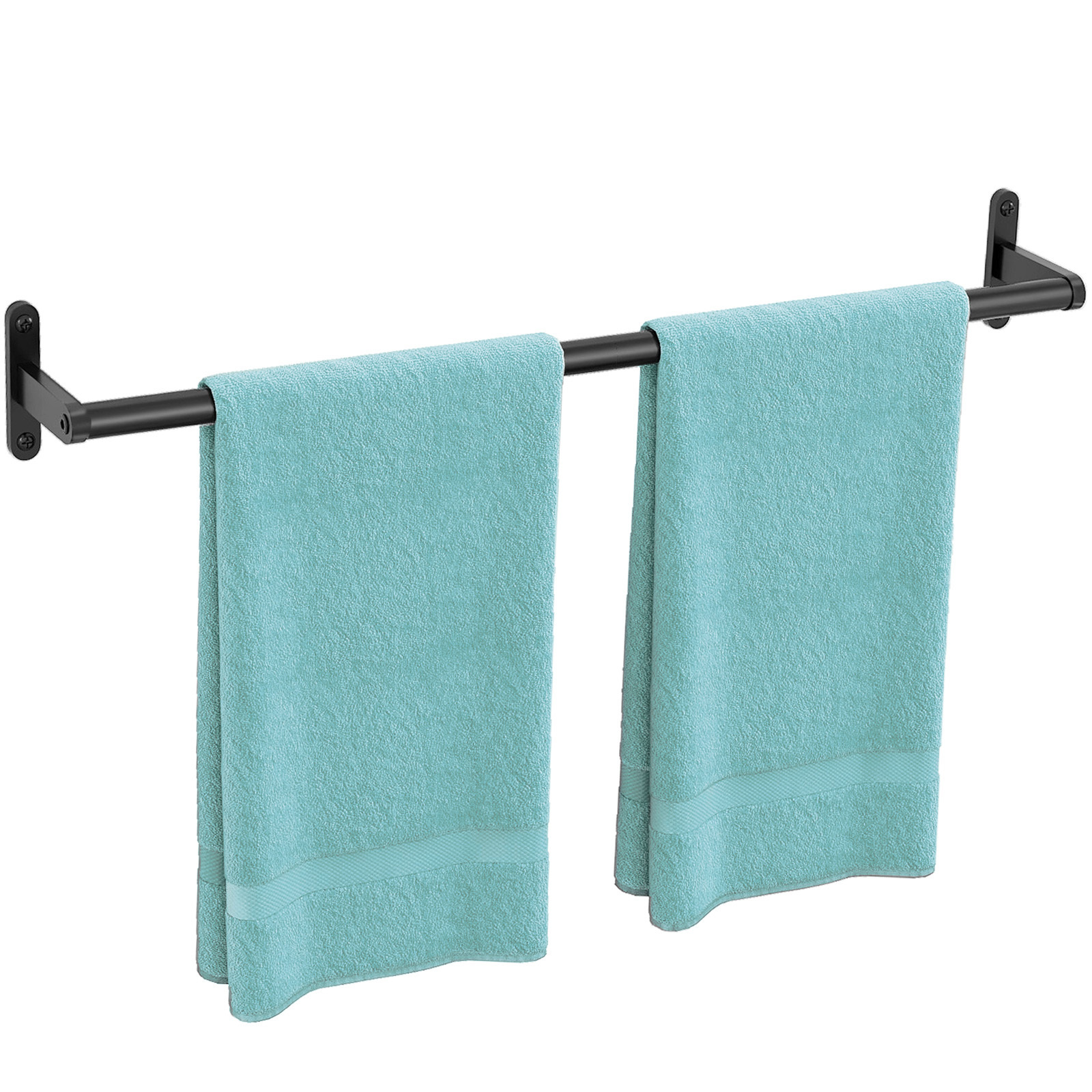 Customizable 24 Inch towel bar Hotel accessories behind door black bathroom towel rack