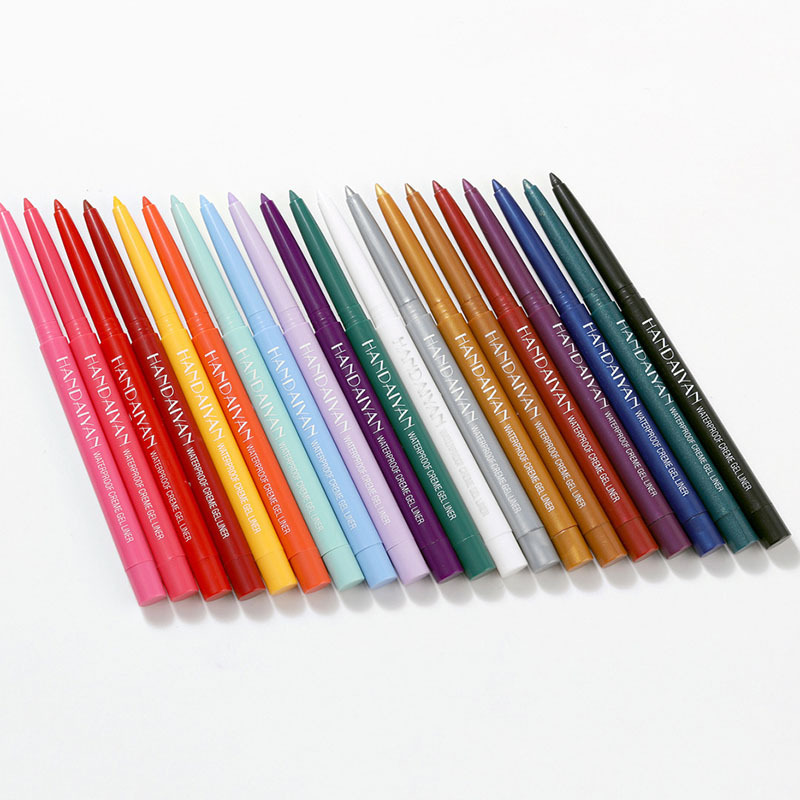 Popular 20 colors waterproof eyeliner stick red blue white high pigment eyeliner glue pen