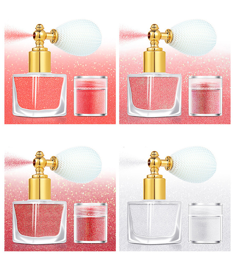 New Design Makeup Fairy High Gloss Brighten Body Face Shinning Powder Face Glitter Spray in Pump Glitter for Decoration