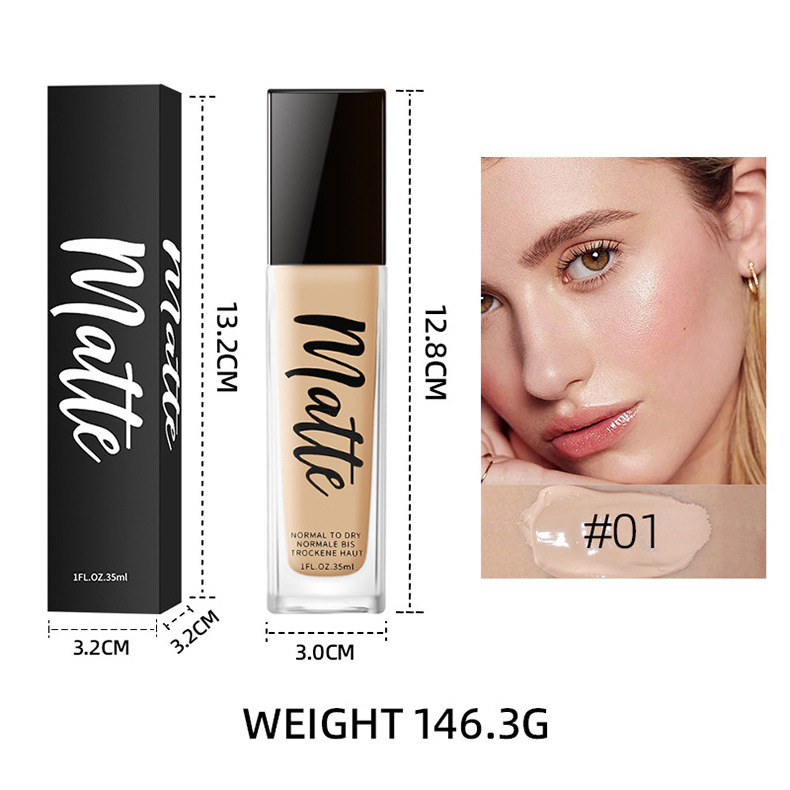 No Logo Accept Custom Full Coverage Makeup Phoera Foundation Bottle 6 Colors Waterproof And Matte Liquid Foundation