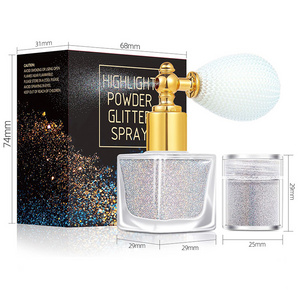 New Design Makeup Fairy High Gloss Brighten Body Face Shinning Powder Face Glitter Spray in Pump Glitter for Decoration