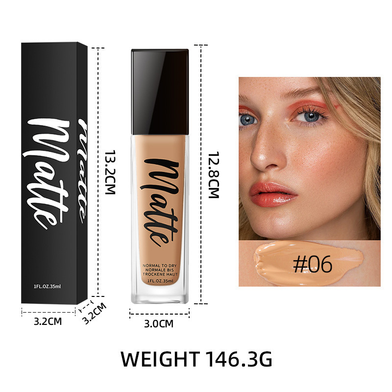 No Logo Accept Custom Full Coverage Makeup Phoera Foundation Bottle 6 Colors Waterproof And Matte Liquid Foundation