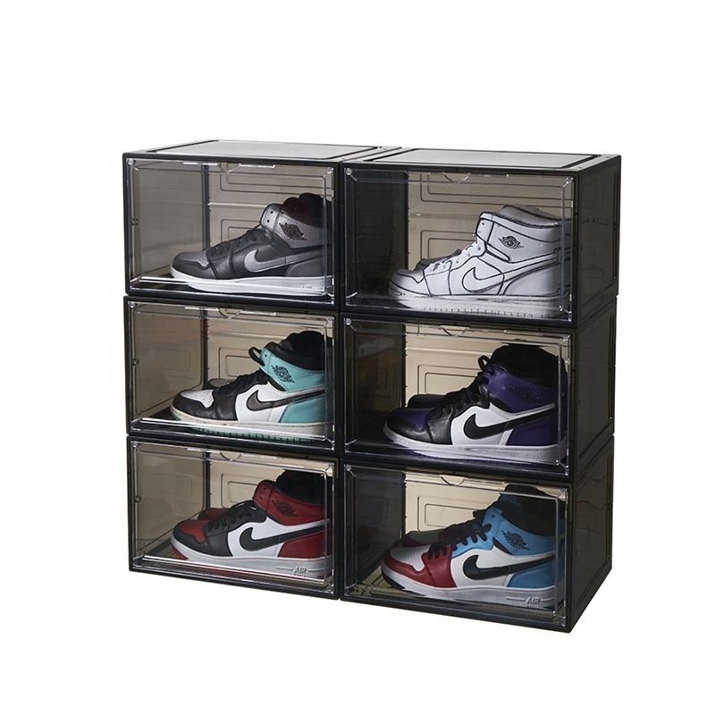 Easily open magnetic shoe storage box under bed closet personalised shoe box  sneaker organizer