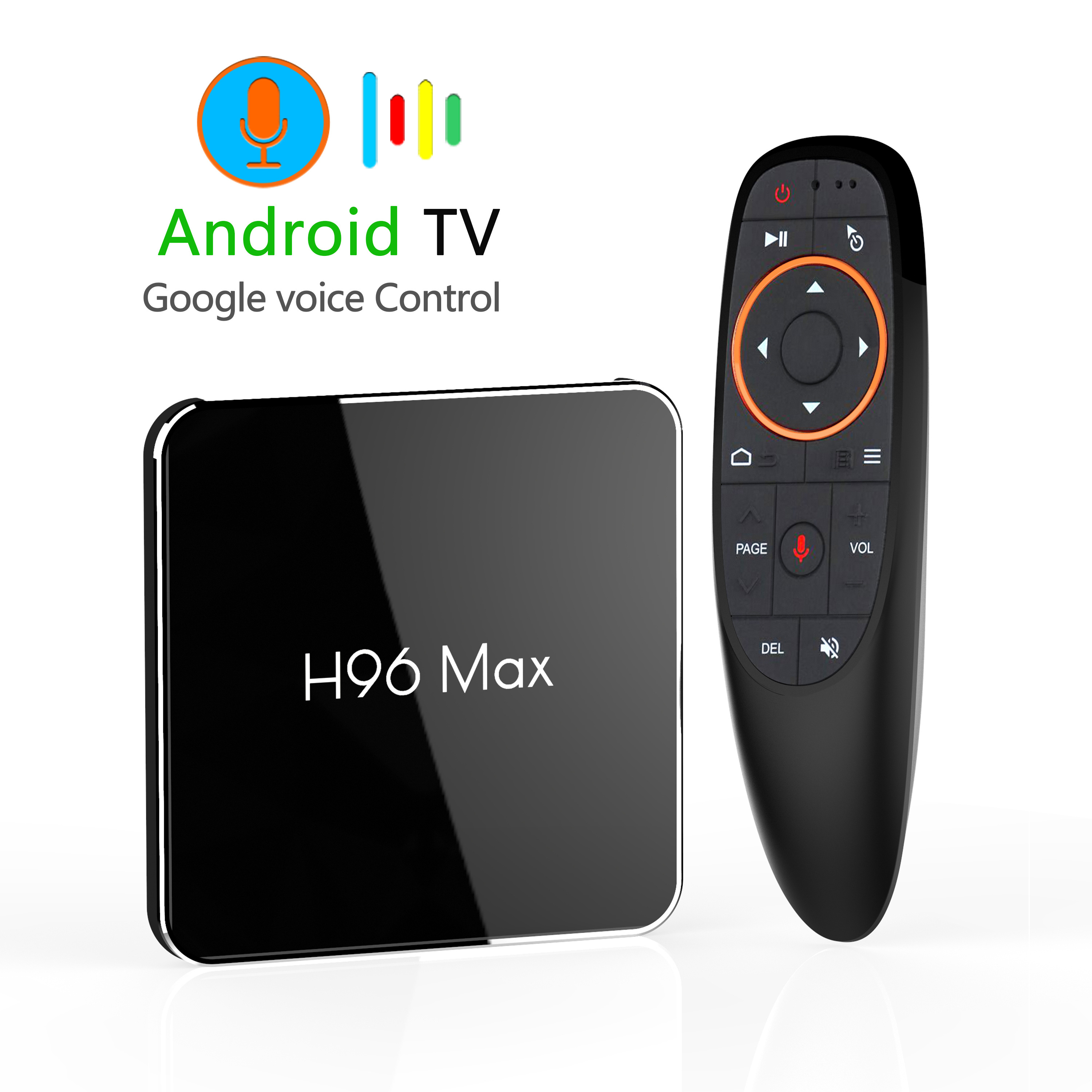 wholesale android quad core tv box 4k amlogic s905x2 h96 max x2 4gb ddr ram 32gb android set top box with voice remote