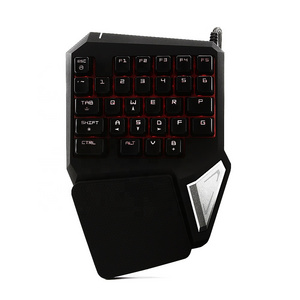 2019 Delux T9 Pro 7 Colors LED Backlit mini Single Hand Gaming Keyboard