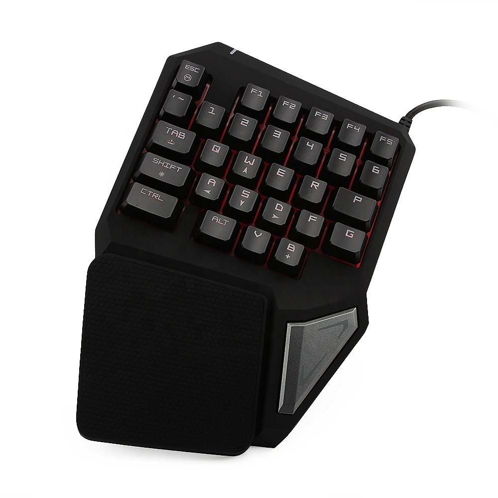 2019 Delux T9 Pro 7 Colors LED Backlit mini Single Hand Gaming Keyboard