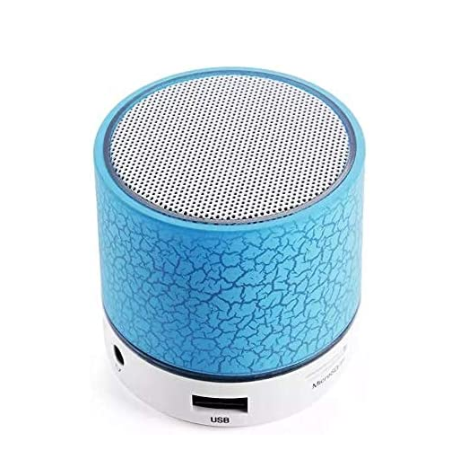 Mini Wireless Bluetooth Speaker Cracked Layer USB/TF Card/FM Music Sound Box Subwoofer with Colorful Light