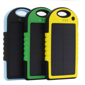 portable solar charger solar panel battery bank 5000mAh Portable External Backup Outdoor Cell Phone Battery Charger With LED