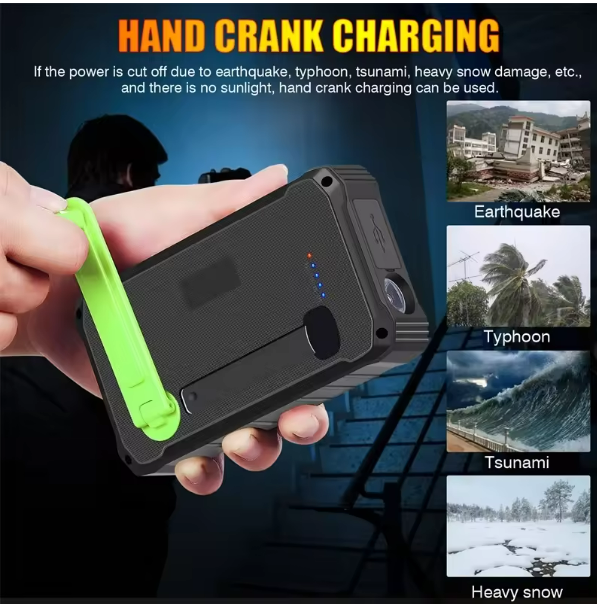 Solar Powered Power Bank Quick Charge Portable Solar Phone Charger Waterproof Solar Battery Pack For Phone