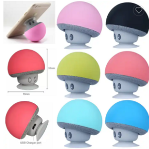 Mini  Wireless Bluetooth Speaker  Pink Mushroom Bluetooth 3.0 USB Charging Speaker Subwoofer With Suction Cup Function