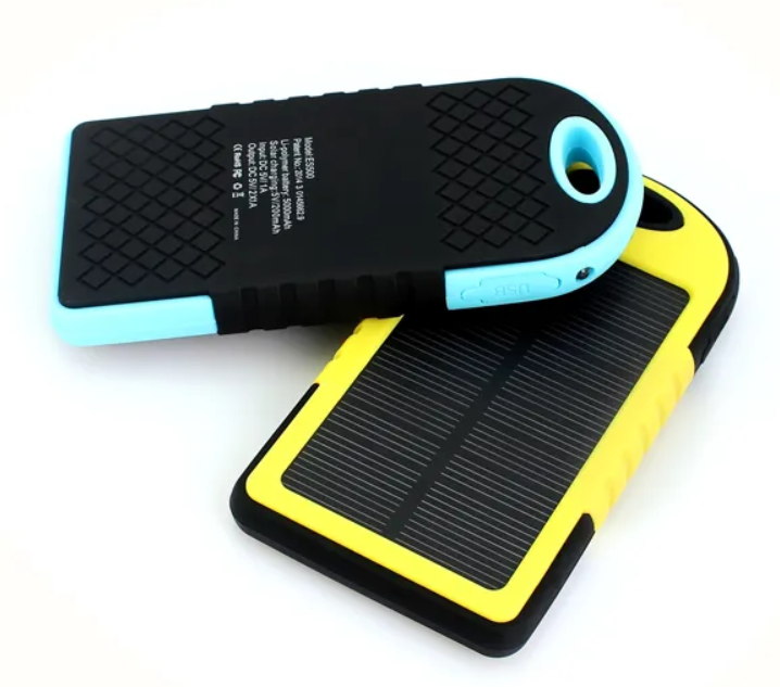 portable solar charger solar panel battery bank 5000mAh Portable External Backup Outdoor Cell Phone Battery Charger With LED