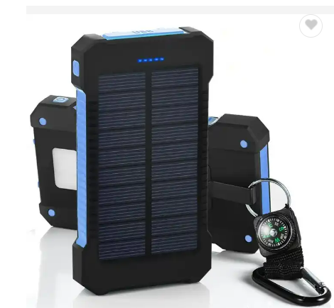 Portable Rechargeable Power Bank Solar Phone Charger 10000 Mah With Led Flashlight