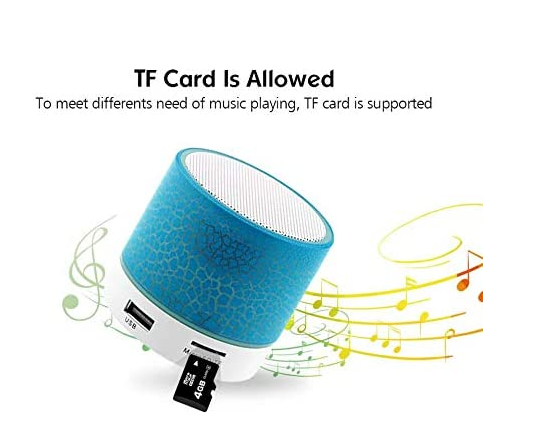 Mini Wireless Bluetooth Speaker Cracked Layer USB/TF Card/FM Music Sound Box Subwoofer with Colorful Light