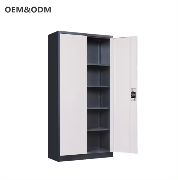 Metal Swing Door Steel Storage Cabinet Filing Cabinet with 4 Adjustable Shelves Cupboard Suit for Home Office