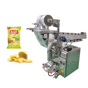 Semi-auto Chain Bucket Screw Packaging Biscuits Meatball Dumplings Banana Chips Puffy Frozen Sea Food Sealing Packing Machine