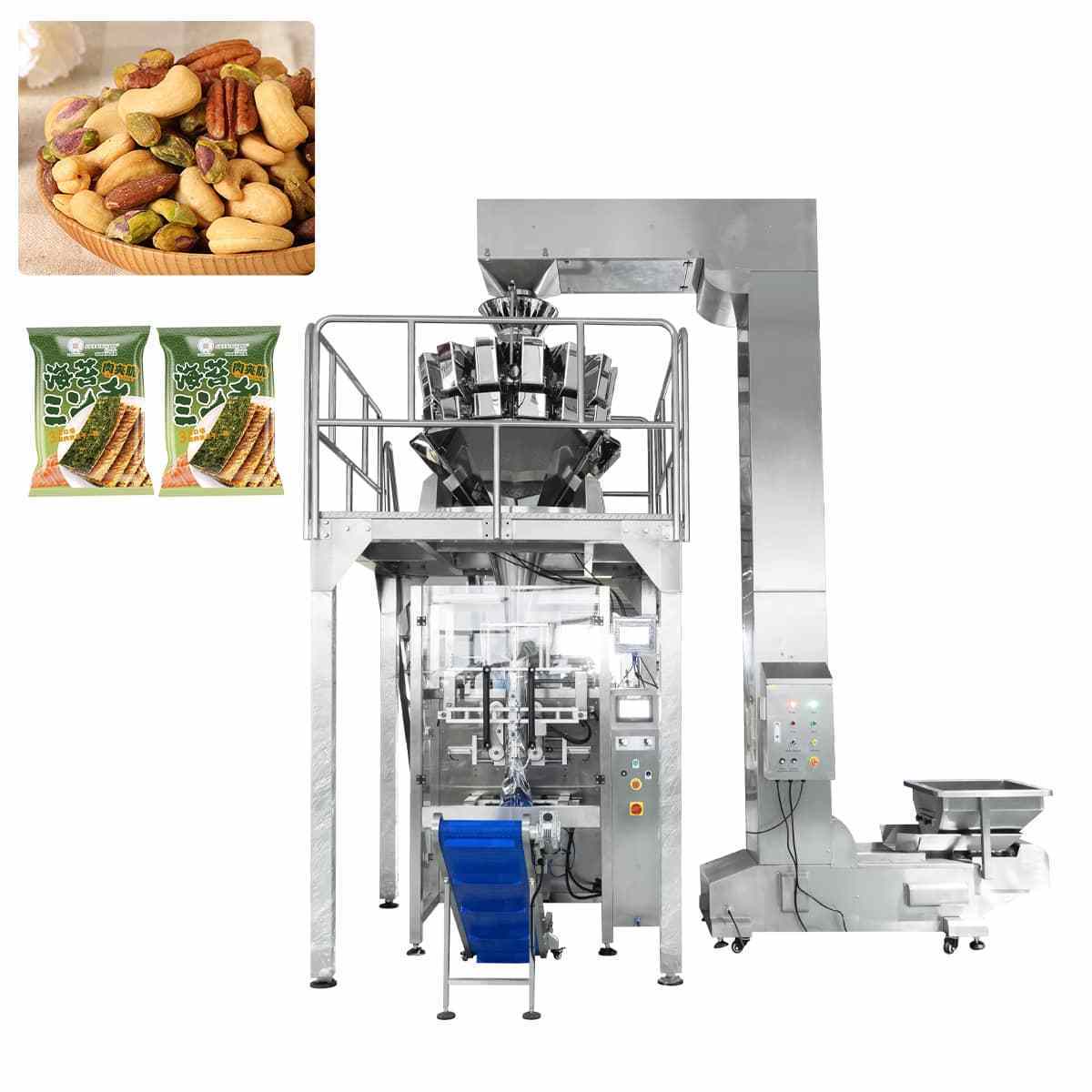 Automatic High Efficiency Premium Roasted Mixed Nuts Packing Multi Linear Weigher Chia Flax Seed Pouch Forming Packaging Machine