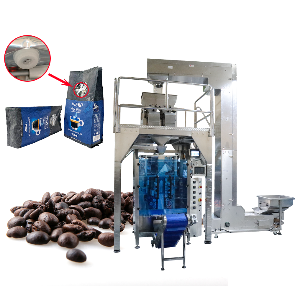 Automatic 500g 1Kg Weighing Filling Packing Machine Granular Nut Chocolate Coffee Bean Rice Vertical Sealing Packaging Machine