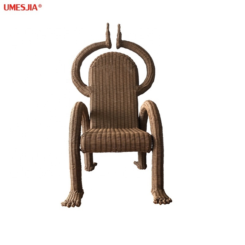 Modern garden chair plastic rattan leisure chair custom shaped outdoor furniture humanoid chair