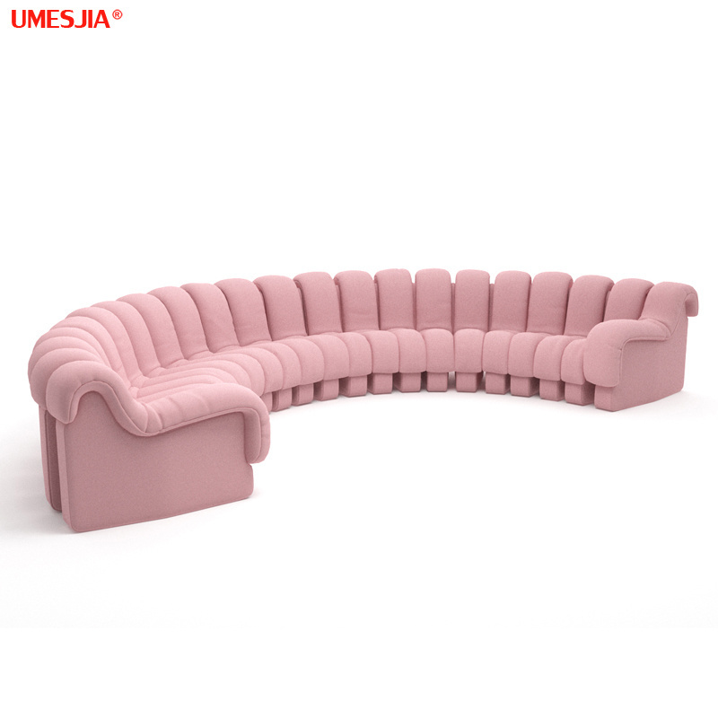 Modern living room Snake-shaped sofa Unit combination DIY sofa S shape Free combination pu velvet sofa