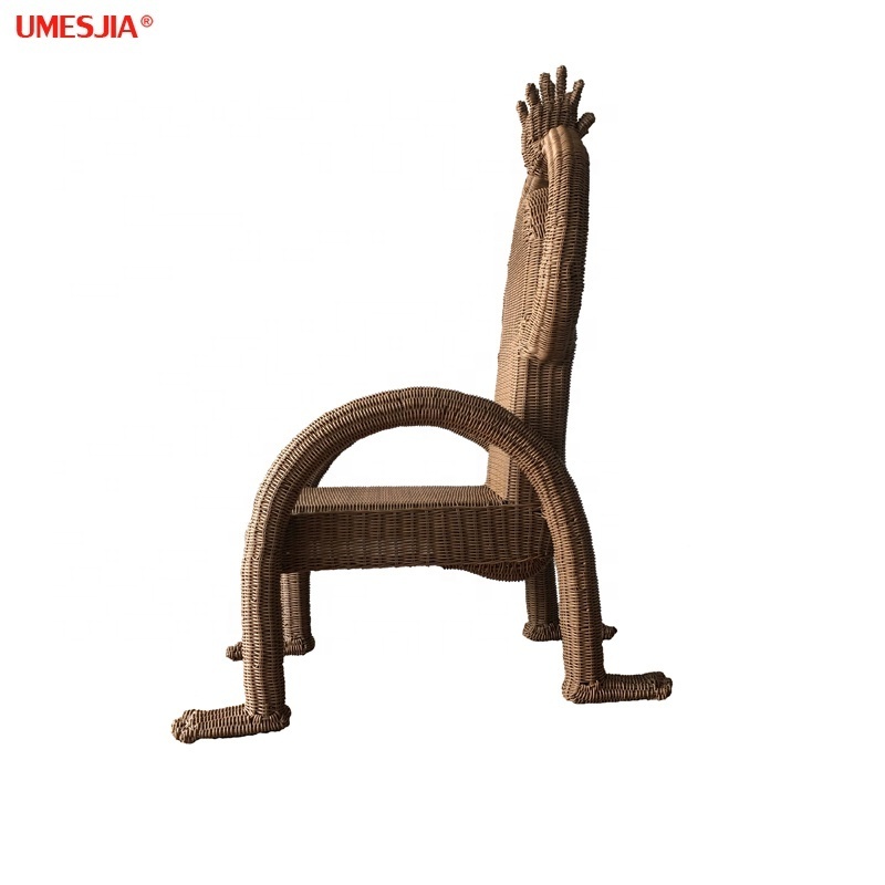 Modern garden chair plastic rattan leisure chair custom shaped outdoor furniture humanoid chair