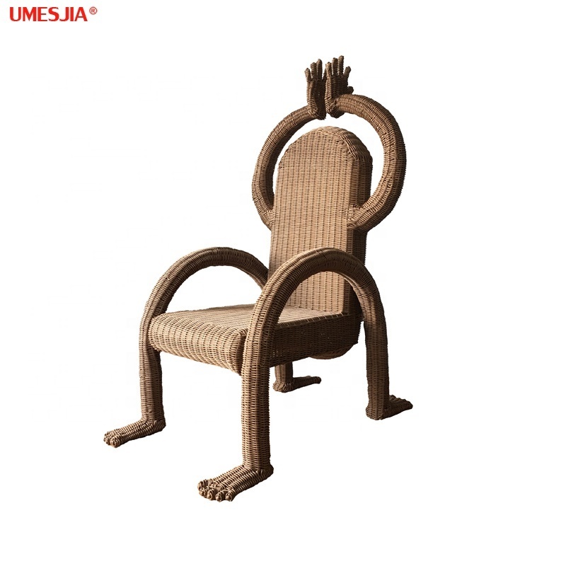 Modern garden chair plastic rattan leisure chair custom shaped outdoor furniture humanoid chair