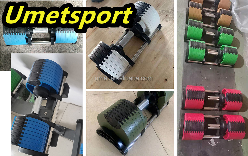 Strength Training Adjustable Dumbbells for Gym Fitness 2 Increment Free Weight 32kg 36kg Dumbbell Rack