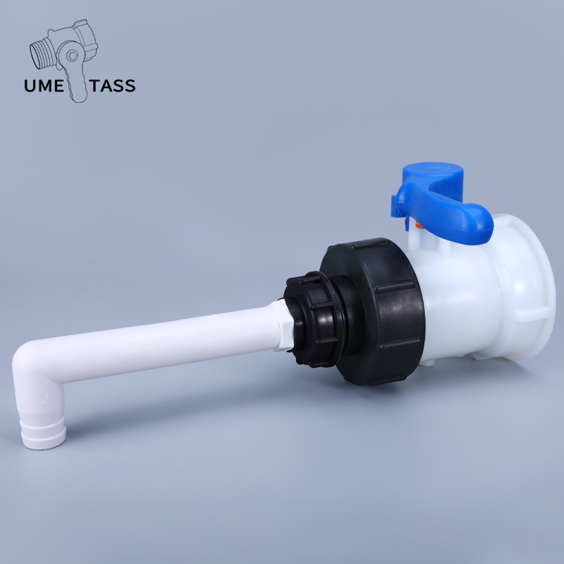 Ton Drum Tank Fitting Extension Ball Valve With External Hose For Golf Course Garden Watering