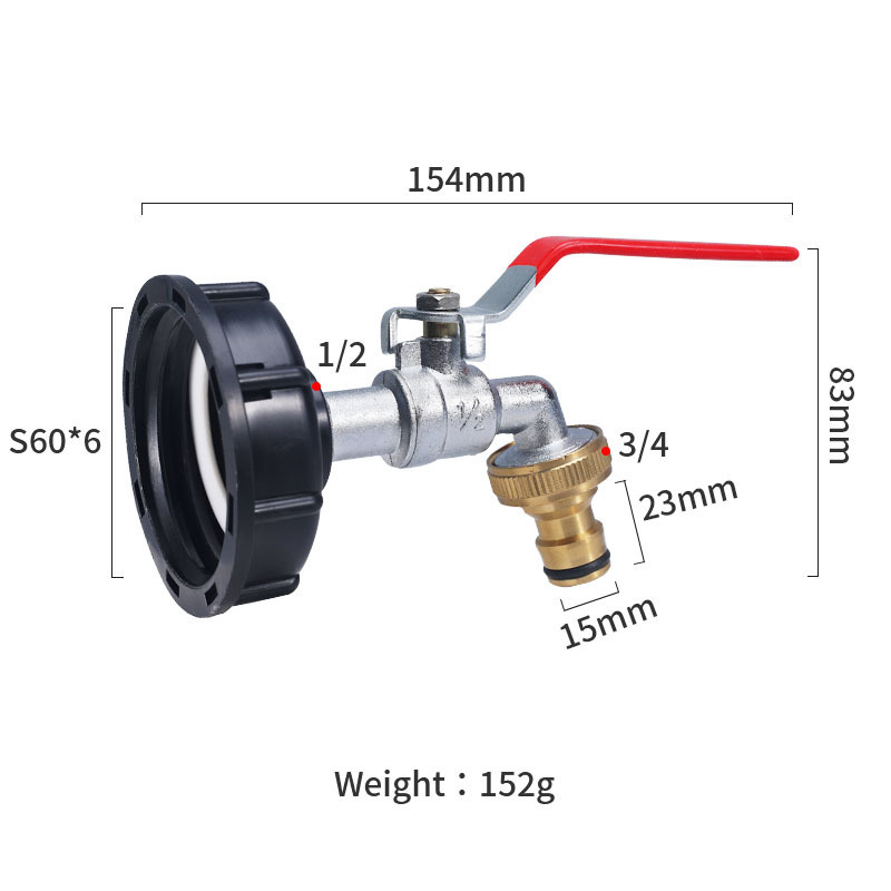 Wholesale IBC Tank Adapter Accessories Valve Drain 1/2