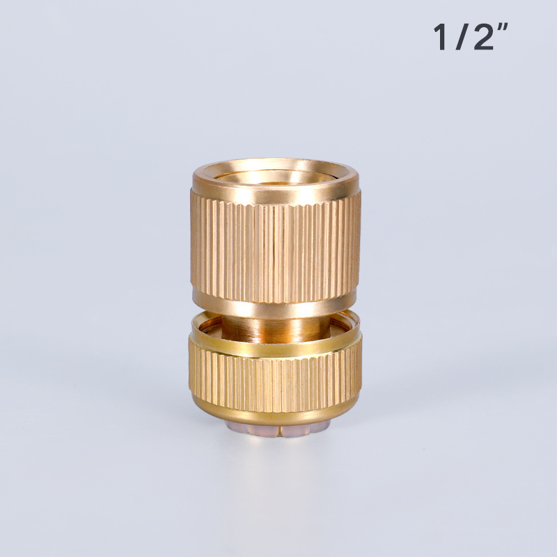 Garden Water Hose Quick Connectors 1/2 Inches Brass Easy Connect Adapter Thread Fitting 1/2