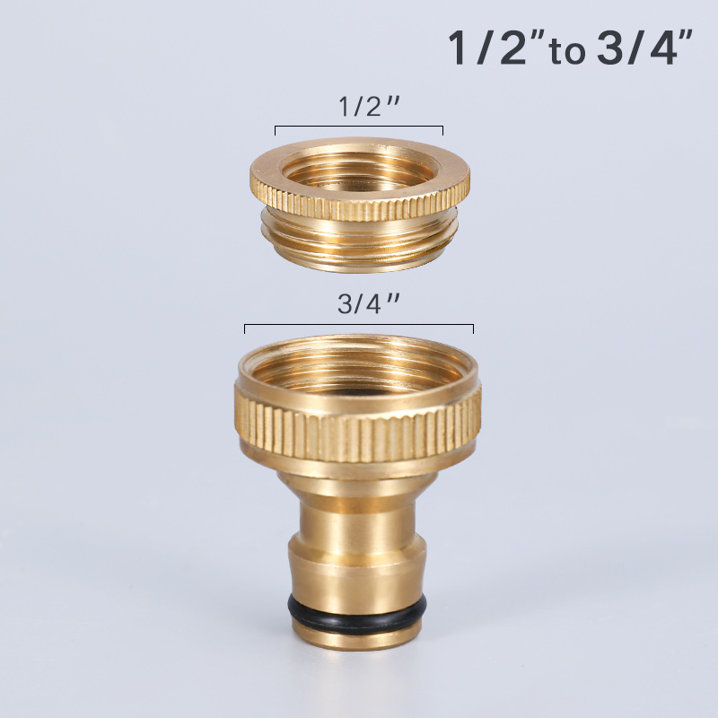 Garden Water Hose Quick Connectors 1/2 Inches Brass Easy Connect Adapter Thread Fitting 1/2