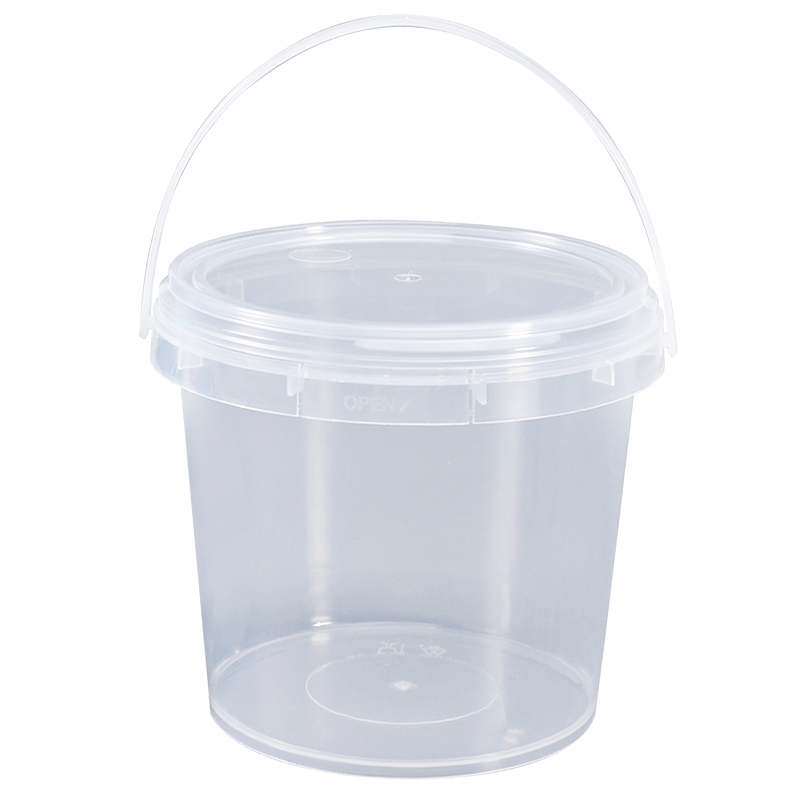 High Temperature Resistance Food Grade Small Capacity Plastic Bucket Pail Round Clear Customized Color Printing