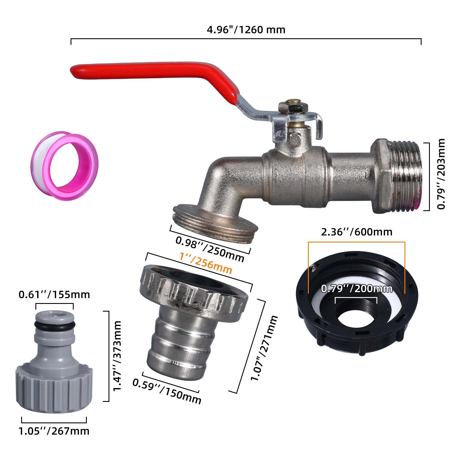 IBC Tank Adapter Valve Switch Accessories Valve Connector 1/2