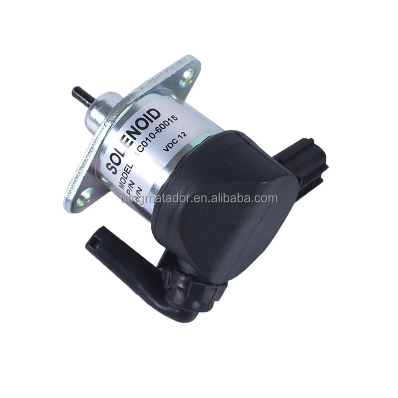 Construction Machine Engine Fuel Cut-off Stop Solenoid 1C010-60015 for Kubota V3300 V3600