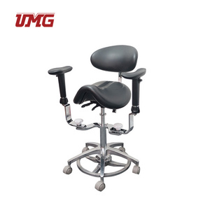 Pu Leather Saddle Seat Deluxe Dental Doctor Chair With Armrest