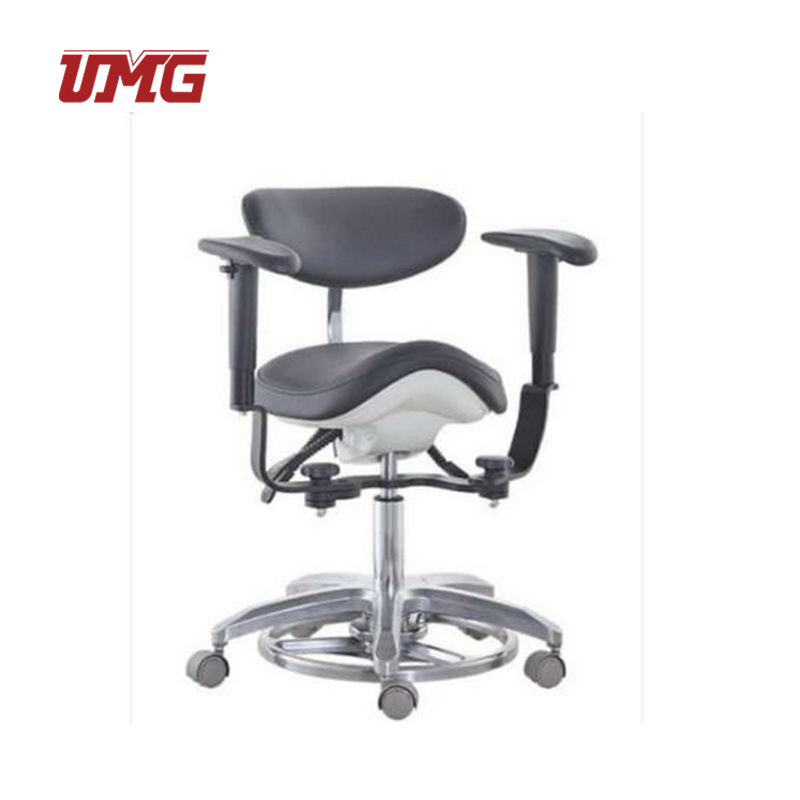 Pu Leather Saddle Seat Deluxe Dental Doctor Chair With Armrest