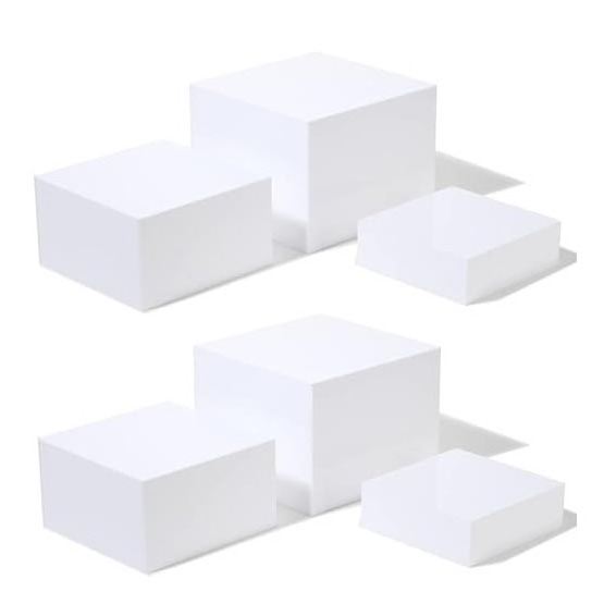 5/65pcs as a set white acrylic cube riser for buffet Display