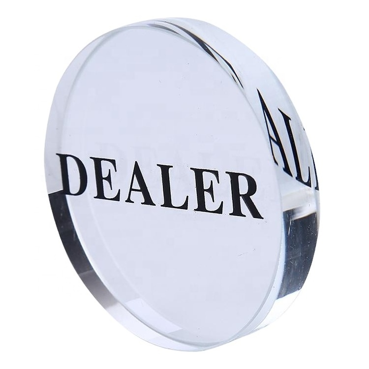 High Transparent  Casino acrylic block poker  dealer button